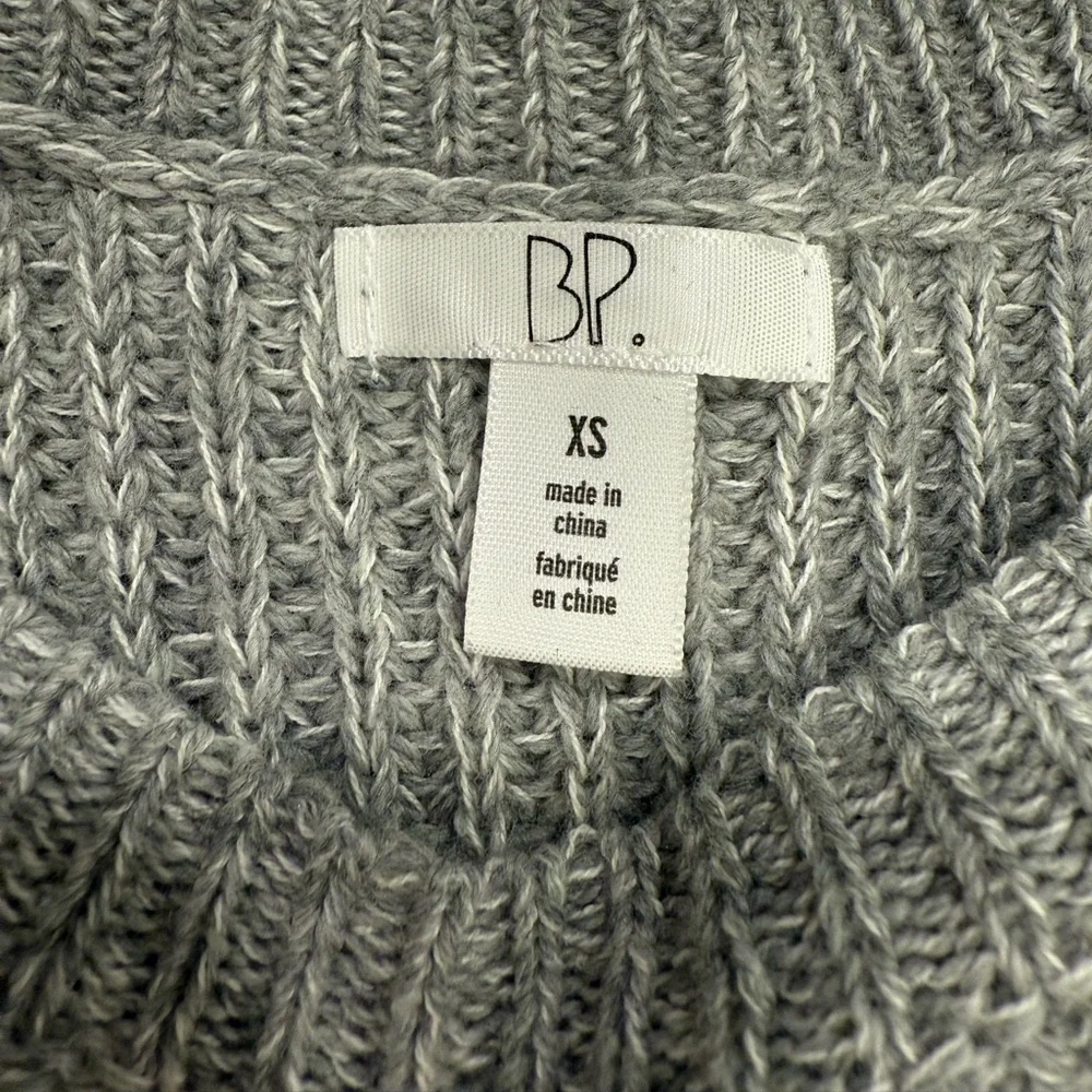 BP Nordstrom Sweater Tunic Size XS Gray Marled Crew Neck Knit Pullover NWT